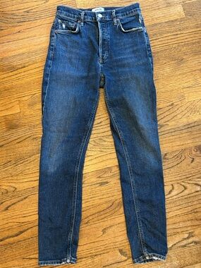 Agolde Dark Blue Denim in Straight Leg, Size 25